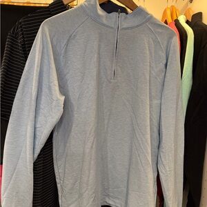 Peter Millar Heather Sky Blue Quarter-Zip Pullover